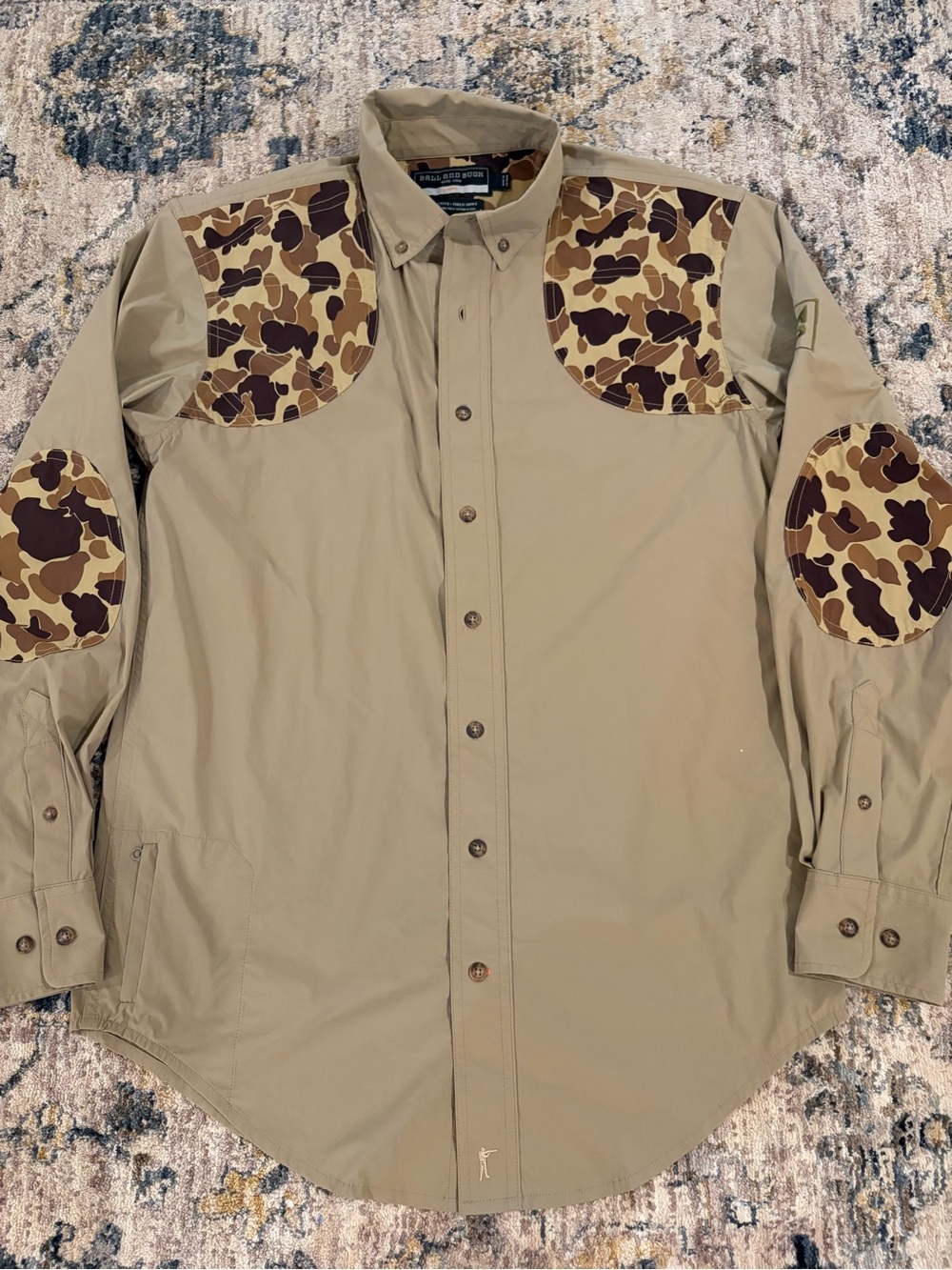 Ball And Buck The Active Field Shirt In Olive/ Original Camo Print Size Small